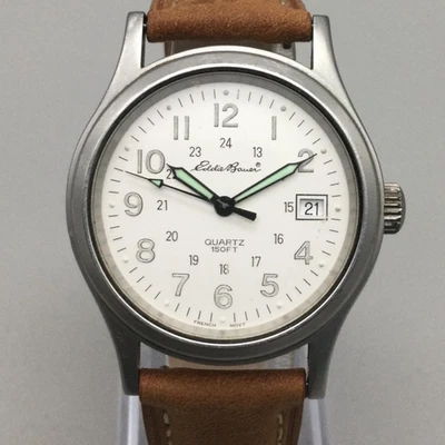 Eddie Bauer Field Watch Womens 32mm Date Brown Leather V214 New Battery - Image 1 of 4
