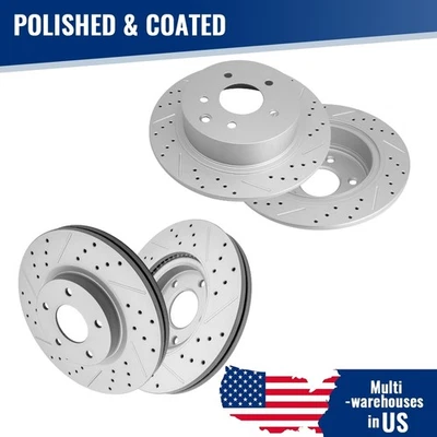 Front Rear Drilled & Slotted Brake Disc Rotors For Nissan Altima 2007 2008- 2025 - Image 1 of 4