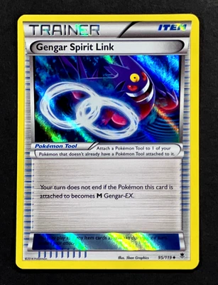 2014 Pokemon GENGAR SPIRIT LINK Phantom Forces REVERSE HOLO Foil XY Card 95/119 - Image 1 of 4