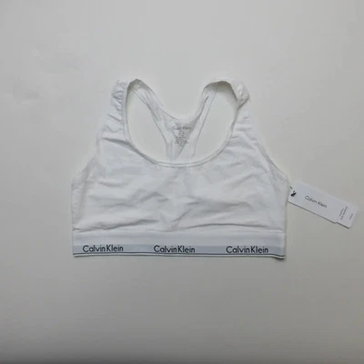 Calvin Klein Women's Bralette F3785E100 Size L White Comfortable Design - Image 1 of 4