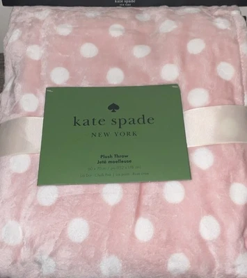 MANTA KATE SPADE ROSA LIA DOT LUNARES MUY FELPA 60X70 NUEVA CON ETIQUETAS Foto 1 de 4