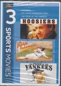 3 Sports Movies: Hoosiers / The Jackie Robinson Story / The Pride of the Yan... - Picture 1 of 2