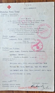 Guernsey German Red Cross 1942 to UK & return with Paris censor h/s - Picture 1 of 3