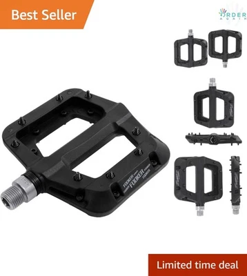 Pedales de bicicleta de montaña de nailon 3 rodamientos antideslizantes plataforma ligera BMX MTB Foto 1 de 4