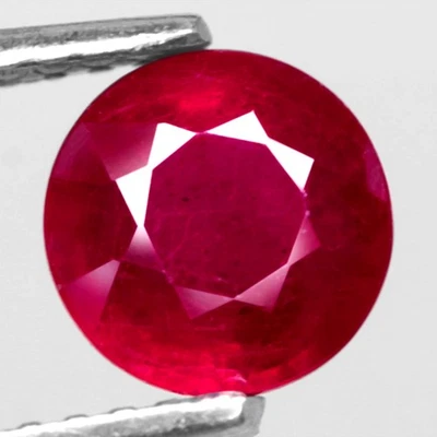 1.48Ct. Natural Gemstone Ruby Top Red Round Madagascar Beautiful Sparkles Color! - Image 1 of 4