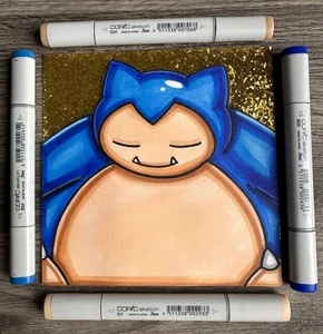 Snorlax 051 Sv: Scarlet & Violet Promo Cards Holo 6x6 Drawing - Picture 1 of 3