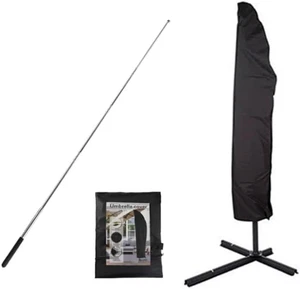 Copriombrellone Da Esterno,Nero Copri Ombrellone Da Giardino,210D Tessuto Oxford - Foto 1 di 12