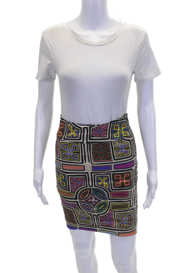 Minifalda forrada con estampado abstracto multicolor Artelier Nicole Miller para mujer talla 2 Foto 1 de 4