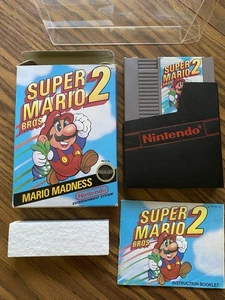 Super Mario Bros. 2 (Nintendo NES, 1988) With Box Manual & Sleeve CIB - Picture 1 of 6