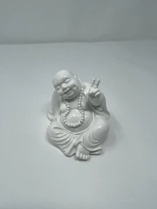 White Resin Lucky Buddha - Picture 1 of 2