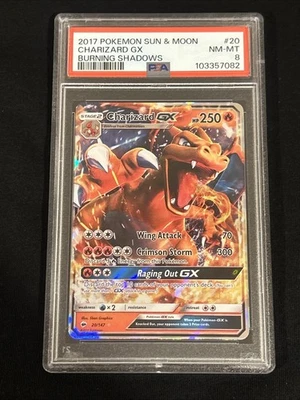 2017 POKEMON SUN & MOON BURNING SHADOWS #20 CHARIZARD GX PSA 8 - Image 1 of 2