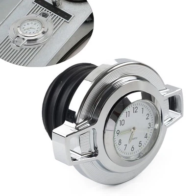 Chrome Fuel Gas Tank Oil Cap Cover W/Clock For Harley Sportster 883 Softail Dyna - Image 1 of 4
