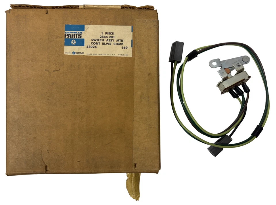 New Old Stock Heater Blower Switch for 1969-70 Dodge Models Mopar #2884201 - Image 1 of 1