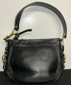 Coach Vintage schwarz Leder Schulter Handtasche Legacy kleiner Reißverschluss F0982-F41864 - Bild 1 von 4