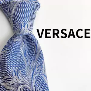 GIANNI VERSACE Rare tie Blue, allover pattern silk from japan M1912 - Picture 1 of 24