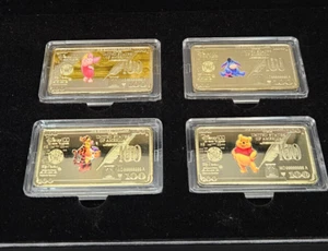 Winnie the Pooh Disney Gold Token Coin Set Free Display Box Tigger Piglet Eeyore - Picture 1 of 6