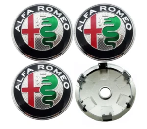 ☆ 4 LOGO EMBLEM ALFA ROMEO 60mm Caches Hub Wheel, Center Wheel / NEW ☆ - Picture 1 of 1