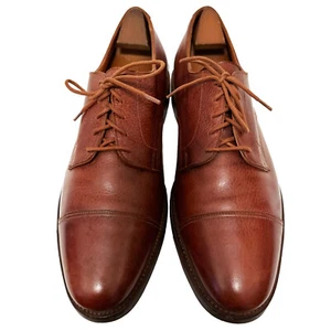 $698 PEAL & CO / BROOKS BROS Brown Leather Oxfords - 10 U.S. - Picture 1 of 10