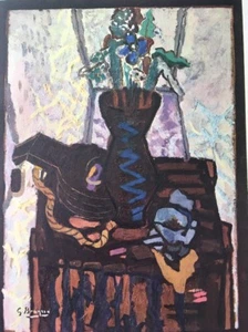 George Braque,Pot De Fleurs, Vintage Offset Lithograph 1945,Plate-signed - Imagen 1 de 5