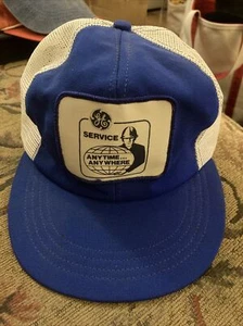 Vintage GE Service SnapBack Hat * Anytime Anywhere * Made In USA * Mesh Patch - Picture 1 of 10