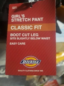 Pantalones elásticos DICKIES KP969 para niñas (juniors) con pierna de bota negros talla 17 nuevos con etiquetas - Imagen 1 de 2