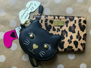 Betsey Johnson Leopard Cat Wristlet 2 Pack Brand New With Tags - Picture 1 of 7