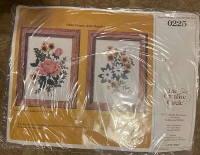 The Creative Circle Roses and Daisies Embroidery Kit Vintage 1981 - Image 1 of 4