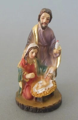 DEKOPROJEKT Heilige Familie ca. 6,3 cm hoch Krippenblock Krippenfigur Klosterarbeit K054-6 N