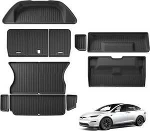 10Pcs Tesla Model X 5 Seater Cargo Liner&Rear Back Seat Cover Set for Model X - Picture 1 of 6
