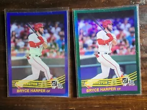 2018 Donruss Baseball Holo Green & Blue Parallel You Pick Complete your set - Picture 1 of 1