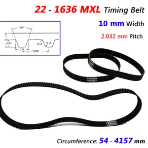 MXL Timing Belt 2.032mm Pitch 10mm Width Trapezoid Tooth Drive Belt Closed Loop - Picture 1 of 11