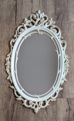 Vintage Syroco Wood Cream & Gold Ornate Mirror Cover