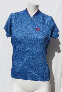 PEARL IZUMI Women’s Blue Print Half Zip Short Sleeves Cycling Jersey Top size M - Picture 1 of 5