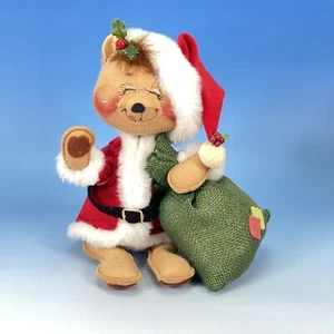 Vintage Annalee Bär Weihnachtsmann Puppe Spielzeug Sack Tasche Einweg Figur Weihnachten sitzend '90 - Bild 1 von 19