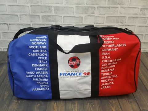 Vintage Duffel Bag FiFa World Cup 1998 World Cup FRANCE Flag Coca-Cola Case Cover