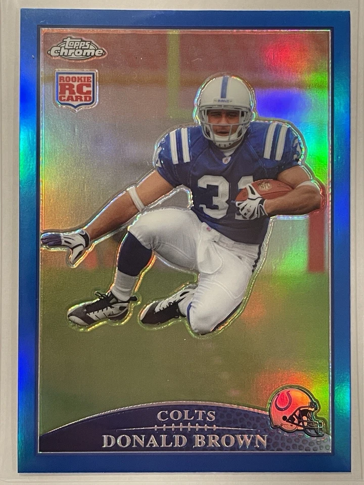 2009 Topps Chrome Blue Refractor Donald Brown SP Rookie RC #TC150 Colts NFL - Image 1 of 2
