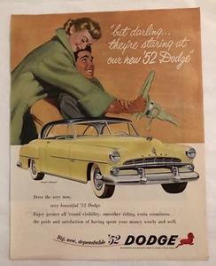 Big, New, Dependable 1952 Dodge Coronet “Diplomat” Magazine Ad - Picture 1 of 1