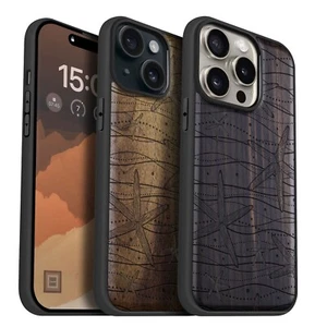 Magnet Holz Handyhülle für iPhone 12 13 14 15 16 Pro Max Plus MagSafe Cover - Bild 1 von 13