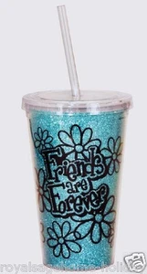 Friends Are Forever Insulated Travel Cup & Straw bf best love girl flower 16202 - Picture 1 of 1