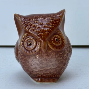 Vintage Ceramic Owl Brown Decorative 3" Unbranded Figurine Trinket - Picture 1 of 10