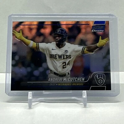 2022 Topps Stadium Club Chrome Andrew McCutchen Blue Refractor /199 - Image 1 of 3