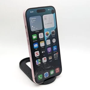Cracked Apple iPhone 15 A2846 128GB | Pink | T-MOBILE ONLY - Zdjęcie 1 z 9
