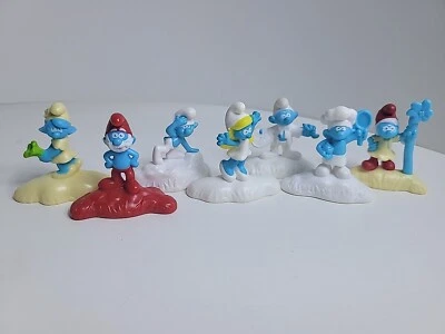 Lote de 7 figuras Peyo Smurfs Cake Topper 2017, línea McDonald's, plástico  Foto 1 de 4