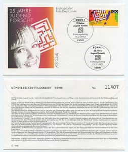 62176 - Mi.Nr. 1453 - FDC - Bonn 15.2.1990 - 25 Jahre Jugend forscht - Bild 1 von 1