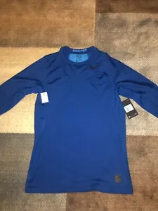 New NIKE TRAINING HYPERWARM JERSEY TOP Blue Dri-FIt active sports Medium - Picture 1 of 5