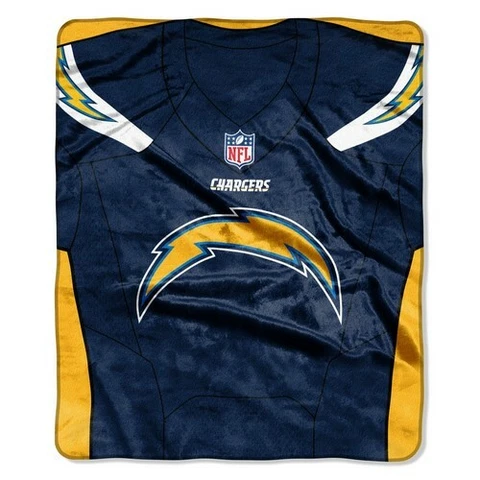 Los Angeles Chargers Jersey Design 50" by 60" Plush Raschel Throw Blanket - NFL Cover
