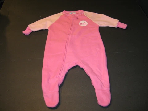 UCLA BRUINS Fleece Sleeper Zip Up Footed PINK PAJAMAS New! Baby Girls 0-3 Months Cover