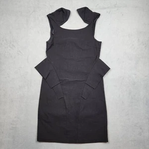Kardashian Kollection Tulip Sleeve Pencil Dress Womens Black Stretch - Picture 1 of 12