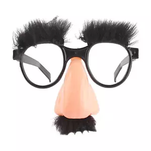 Fuzzy Puss Groucho Marx Beagle Glasses Nose Mustache Hair Funny Disguise Novelty - Picture 1 of 12