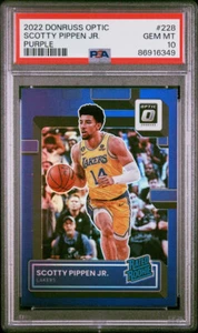 2022 2022-23 DONRUSS OPTIC SCOTTY PIPPEN JR. PURPLE Holo Prizm PSA 10 GEM POP 2 - Picture 1 of 2